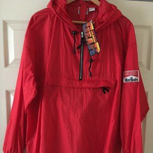 Men's Large Red Marlboro Hooded Windbreaker
